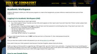 
                            8. Academic Workspace - Duke of Connaught School Advisory ... - Https Aw Tdsb On Ca Student Portal