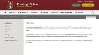 
                            3. Academics / A+LS Online - Yuma Union High School District - A Ls Credit Recovery Portal