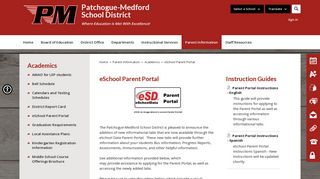 
                            5. Academics / eSchool Parent Portal - Patchogue-Medford School District - Barton Parent Portal