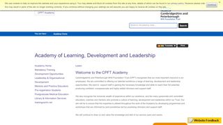 
                            1. Academy of Learning, Development and Leadership - CPFT - Cpft E Academy Portal