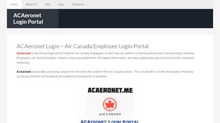 
ACAeronet Login - Air Canada Employee Login Portal
