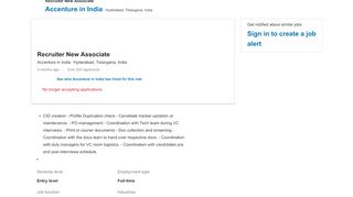 Accenture in India hiring Recruiter New Associate in ... - Accenture Cid Portal