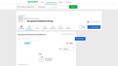 Acceptance Solutions Group Reviews  Glassdoor