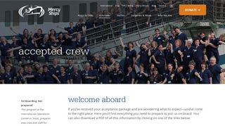 
                            5. Accepted Crew Volunteer Information - Mercy Ships - Mercy Ships Portal