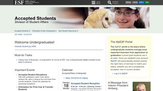 Accepted Undergraduates | ESF - SUNY ESF - Esf Student Portal