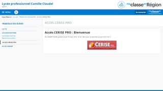 
                            3. Accès CERISE PRO : Bienvenue - ACCES CERISE PRO ... - Cerise Pro Connexion Portal