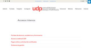 
                            1. Accesos internos : UDP - Udp Portal Web
