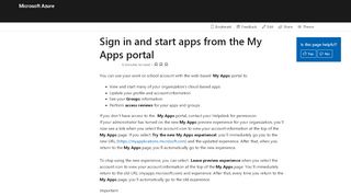 
Access and use apps on the My Apps portal - Azure Active Directory ...
