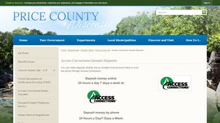 
Access Corrections Inmate Deposits | Price County, WI ...  
