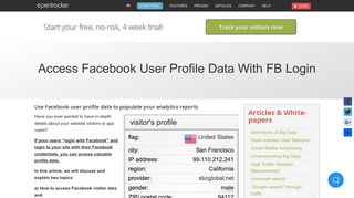 
Access Facebook user profile data with FB Login - Opentracker  
