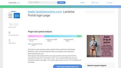 
                            8. Access leads.landstaronline.com. Landstar Portal login page