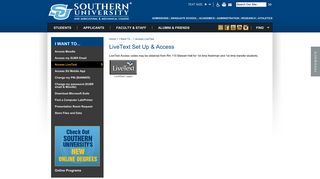 
Access LiveText | Southern University and A&M College
