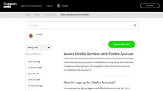 
                            2. Access Mozilla Services with Firefox Account | How to | Mozilla ... - Firefox Account Sign Up
