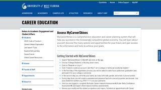 Access MyCareerShines | University of West Florida - My Career Shines Portal