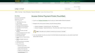 
                            2. Access Online Payment Portal | One Stop | NDSU - Ndsu Student Portal