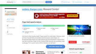 Access orders.tharpe.com. Reward Center