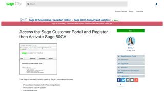 
Access the Sage Customer Portal and Register then Activate ...  
