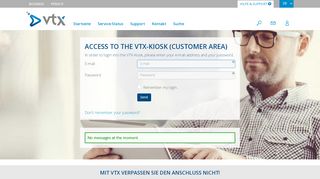 
                            2. Access to the VTX-Kiosk (Customer area) - Vtx.Ch - Vtxmail Ch Portal
