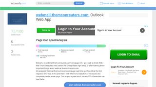 
                            7. Access webmail.thomsonreuters.com. Outlook Web App - Thomson Reuters Outlook Login