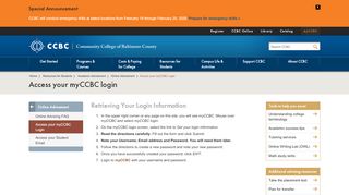 Access your CCBC login