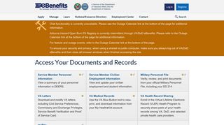 
Access Your Documents and Records - VA/DoD eBenefits  
