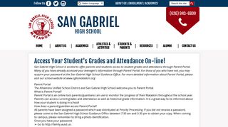 
                            2. Access Your Student's Grades and Attendance On-line! - San Gabriel High School Parent Portal