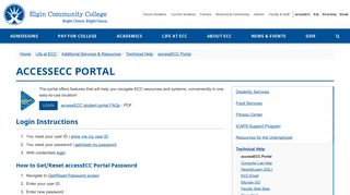 
                            1. accessECC Portal - Elgin Community College (ECC) - Elgin Student Portal
