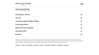 
                            2. Accessibility - Online Account Manager | House of Fraser - House Of Fraser Account Card Portal