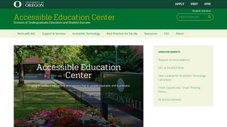 
Accessible Education Center | University of Oregon  
