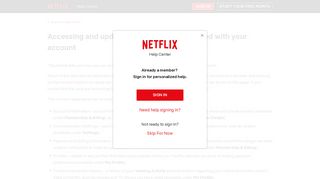 
                            8. Accessing and updating information associated with your ... - Www Netflix Com Uk Login