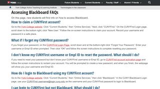 
Accessing Blackboard FAQs — York College / CUNY
