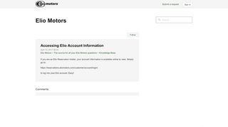 
                            8. Accessing Elio Account Information – Elio Motors - Elio Motors Portal
