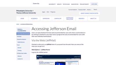 Accessing Jefferson Email - Philadelphia University ...