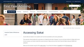 
                            4. Accessing Sakai - First Year of Studies - University of Notre ... - Sakai Portal Notre Dame