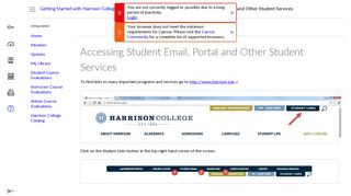 
                            4. Accessing Student Email, Portal and Other Student Services: Getting ... - Harrison College Student Portal