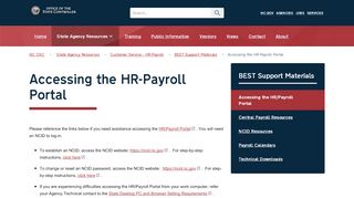 
                            3. Accessing the HR-Payroll Portal - NC OSC - Nc Beacon Employee Portal
