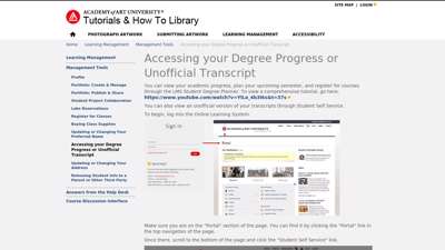 Accessing your Degree Progress or Unofficial Transcript