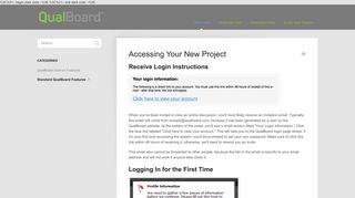 
                            4. Accessing Your New Project - QualBoard Help - Login Qualboard