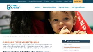 
Accessing Your Patients' Records | Valley Children's Healthcare
