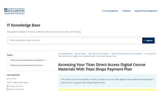 Accessing Your Titan Direct Access Digital Course Materials With ... - Courses Direct Online Portal