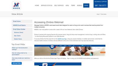 Accessing Zimbra Webmail > MWEB Help > View Article