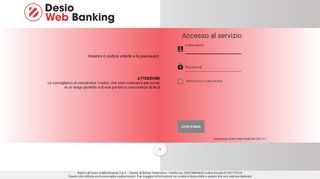 
                            1. Accesso Desio Web - Cedacri - Banco Desio Portal