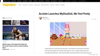
                            8. Acclaim Launches MyDivaDoll, We Feel Pretty - Kotaku - Mydivadoll Sign Up