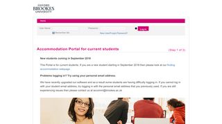 
Accommodation Portal for current ... - Oxford Brookes University  
