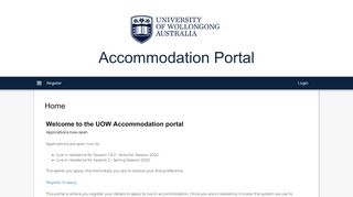 
                            1. Accommodation Portal - UOW - Uow Accommodation Portal