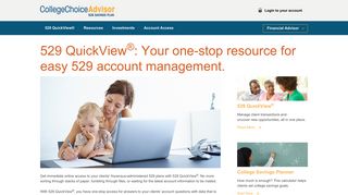 
                            6. Account Access - CollegeChoice Advisor 529 Savings Plan - Quickview Login