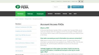 
                            5. Account Access FAQs | Members | Colorado PERA - Pera Colorado Portal