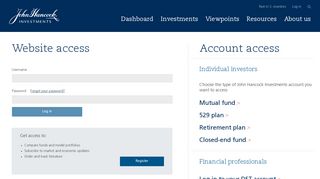 Account access  John Hancock Investment Mgmt