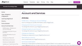 Account and Services | PageCloud - Pagecloud Com Portal