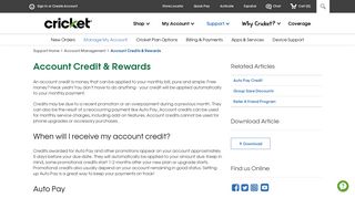
                            8. Account Credits & Rewards | Manage My Account | Cricket - Cricket Wireless Rewards Portal